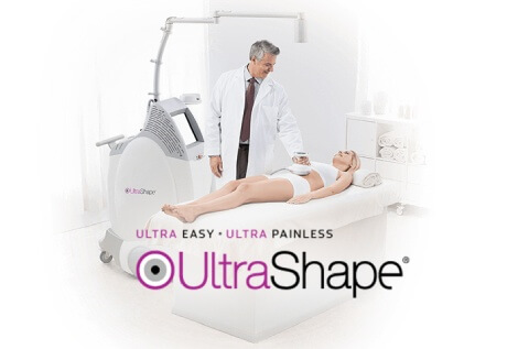 doctor performing ultrashape treatment on patient